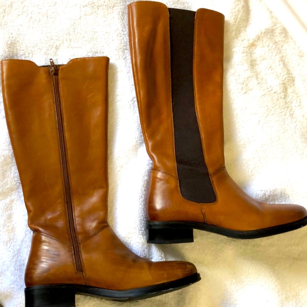 Gently used Cognac Aldo Boots 1.5 inch heel